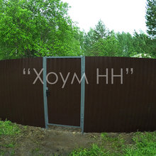 забор из профнастила с воротами и калиткой